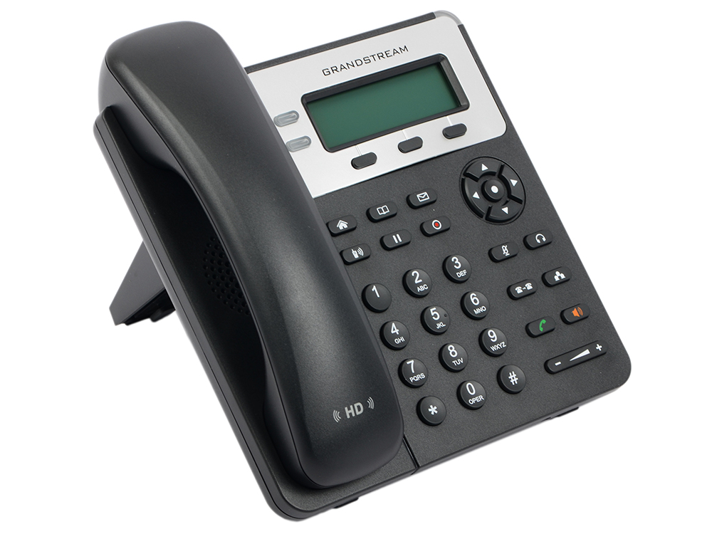 Телефон VOIP Grandstream GXP1625, протоколы связи: SIP, громкая связь (Hands Free), подключение гарнитуры, встроенный черно-белый LCD-дисплей