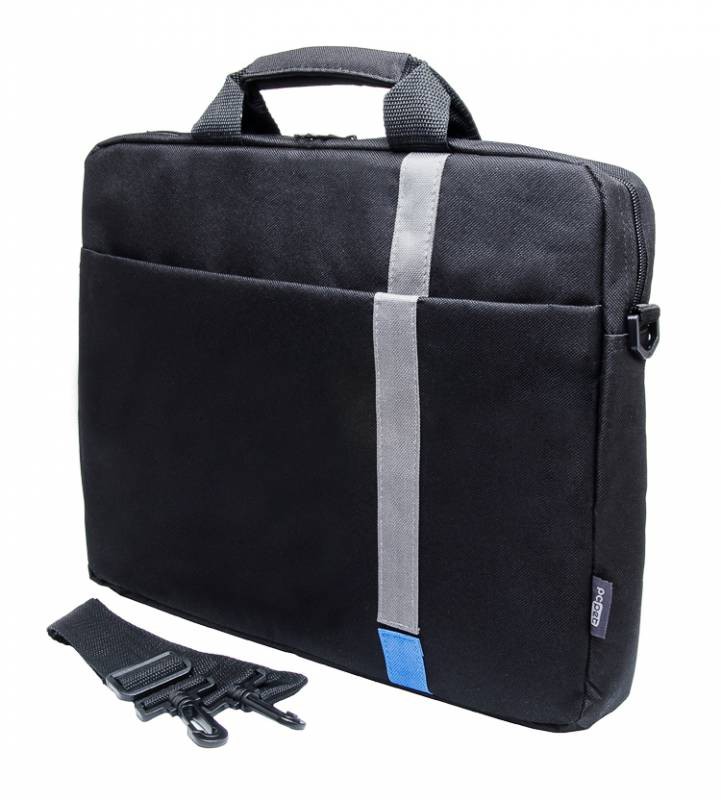 Сумка PC PET PCP-1001BL 15.6" Polyester HQ Classic Toplader Front compartment Blue Patch Черный