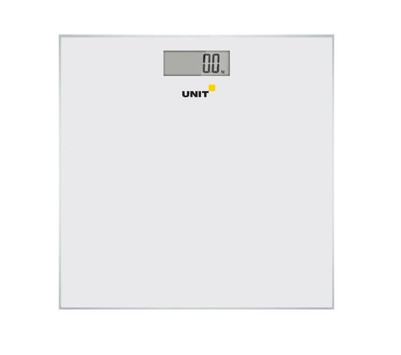 Весы напольные электронные UNIT UBS-2052, стекло, без рисунка, 150кг. 100гр. (Цвет: Белый) 