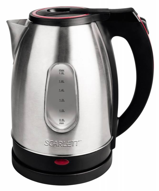 Чайник электрический Scarlett SC-EK21S30 1.8л. 1500Вт серебристый/черный (корпус: нержавеющая сталь)