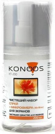 Набор Konoos KT-200, для ЖК-экранов (спрей 200мл+салфетка)