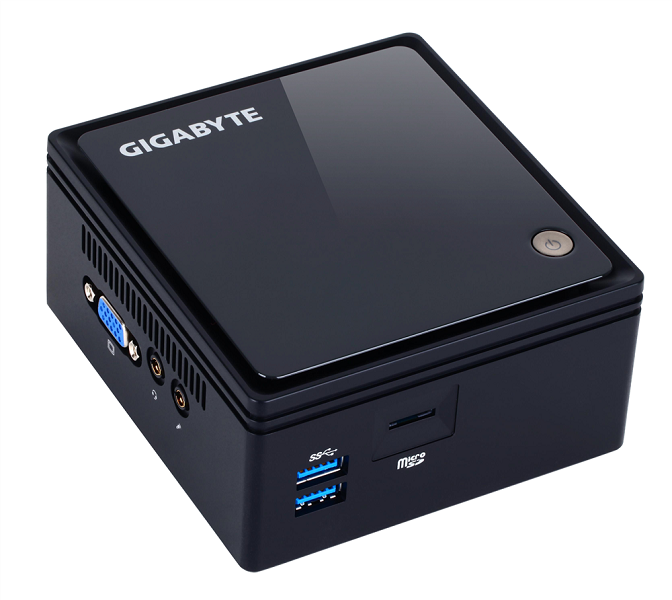 Платформа Gigabyte BRIX GB-BACE-3000, Intel Celeron N3000, 1040 МГц, DDR-3, без HDD, Intel HD Graphics, 1000 Мбит/с, Wi-Fi, Bluetooth, USB 3.0
