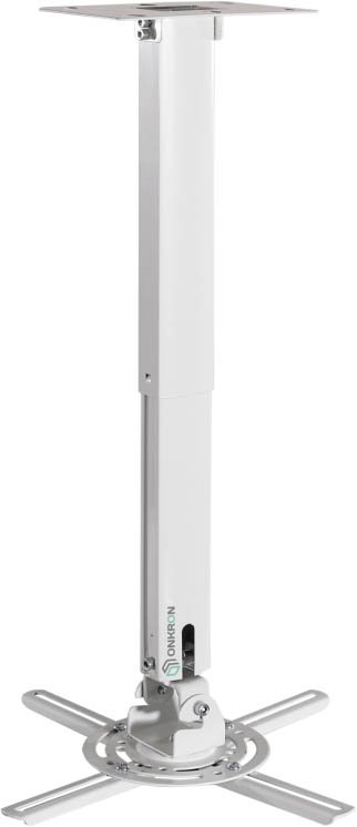 Кронштейн потолочный для проектора ONKRON K5A WHITE, макс 297х297, вылет от потолка 375-610мм, наклон -12°/+12° поворот: ±100° Макс нагрузка: 15,1кг