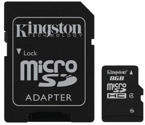 Память Micro Secure Digital Card ,8 GB, (Micro SD), Kingston
