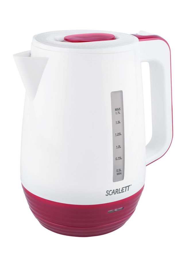 Чайник электрический Scarlett SC-EK18P39 1.7л. 2200Вт белый/бордовый (корпус: пластик)