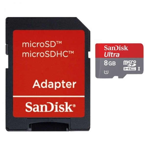 Память Micro Secure Digital Card 8 GB, (MicroSD) Class 10, SanDisk, SDSDQU(A)-008G-U46A
