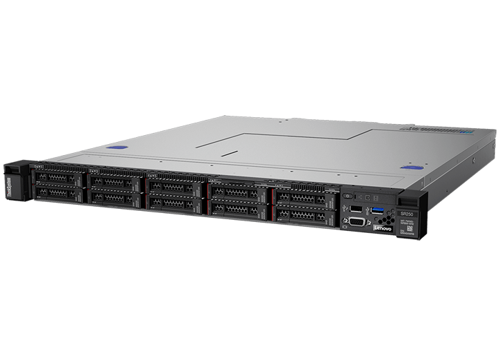 Сервер Lenovo TCH ThinkSystem SR250 Rack 1U, 1xIntel Xeon E-2124 4C (3.3GHz/71W), 8GB/1Rx8/2666MHz/1.2V UDIMM, noHDD 3,5" (up to 4), SW RD, noDVD, 2xG