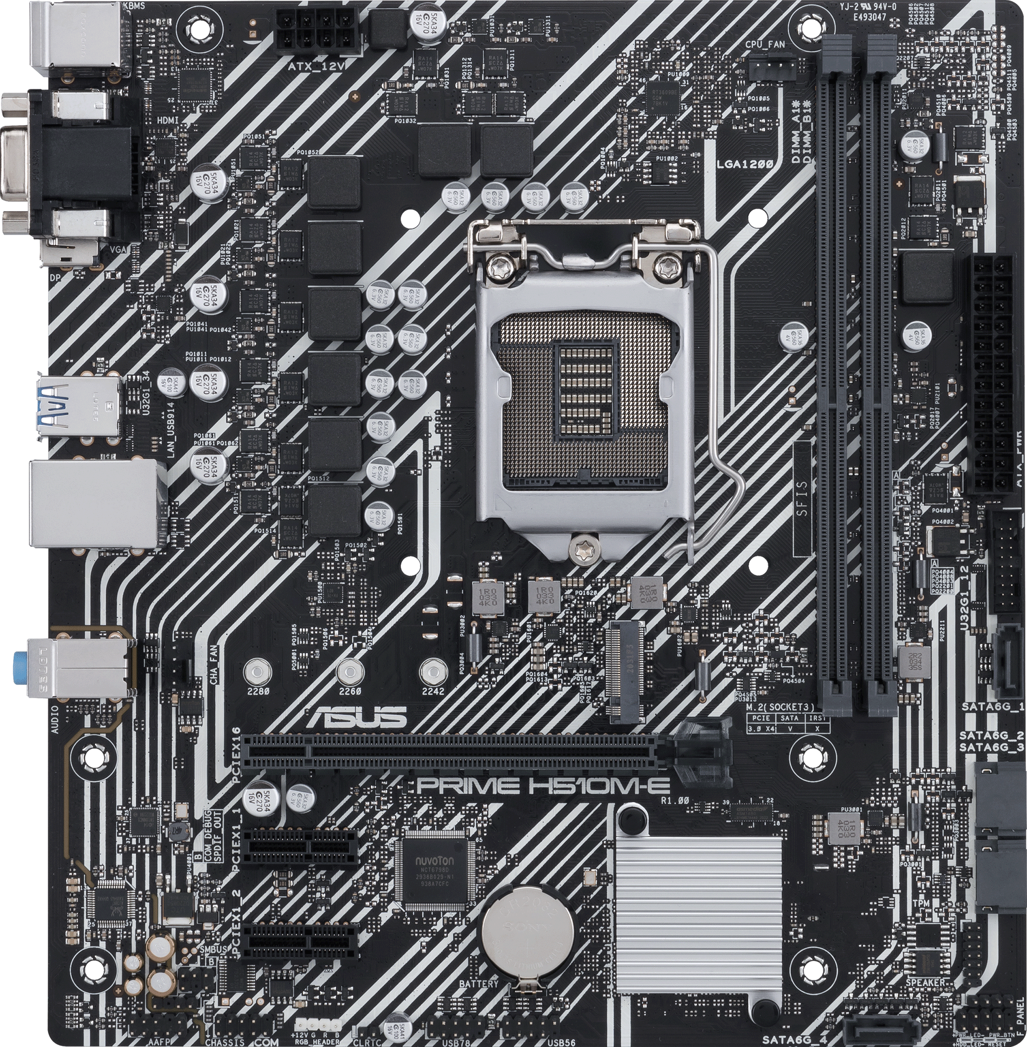 Материнская плата ASUS PRIME H510M-E, Socket 1200, Intel H510, 2xDDR4, PCI-E 4.0, 2xUSB 3.2 Gen1, VGA, HDMI, DisplayPort, mATX