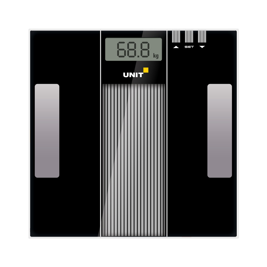 Весы напольные электронные UNIT UBS-2210, стекло, Диагностические, 150кг. 100гр. (Цвет: Чёрный) 