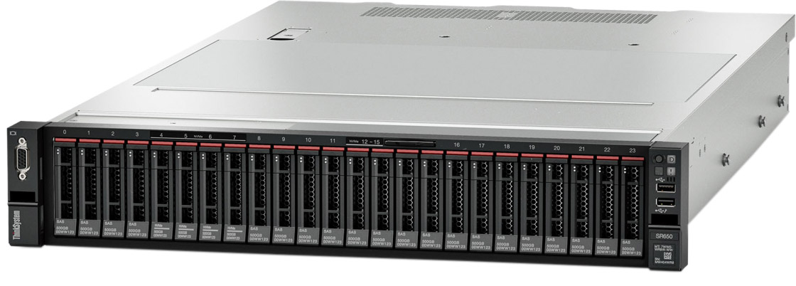 Сервер Lenovo ThinkSystem SR650 Rack 2U,1xXeon Silver 4210R 10C (2.4GHz/13MB/100W),32GB/2933MHz/2Rx4/1.2V RDIMM,noHDD SFF(upto8/24),SR930-8i(2GBFlash)
