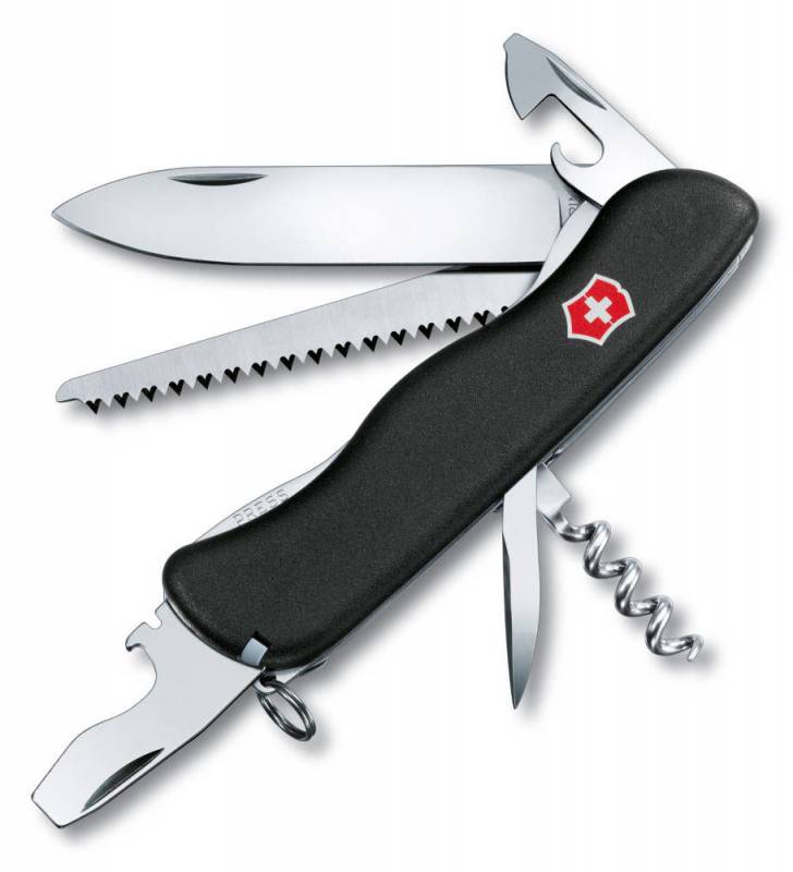 Нож перочинный Victorinox Forester 0.8363.3 111мм с фиксатором лезвия 12 функций черный  