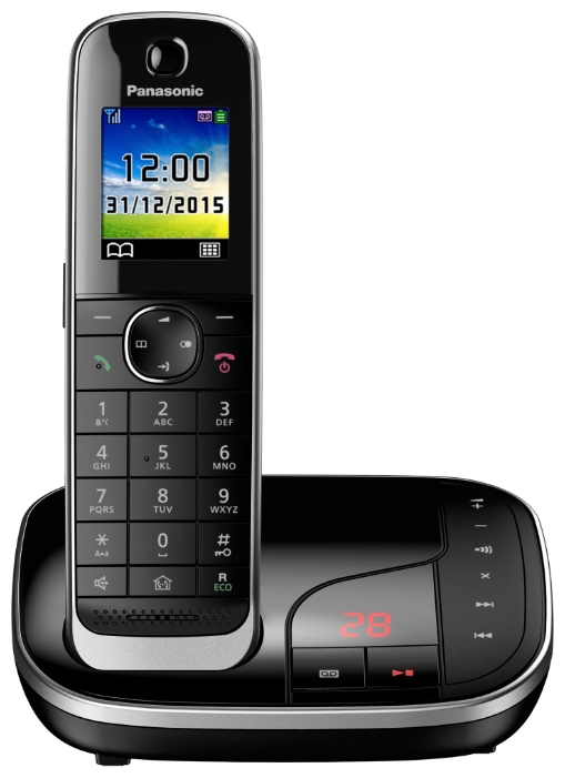 Беспроводной телефон DECT Panasonic KX-TGJ320RUB, АОН, автоответчик, цветной, черный
