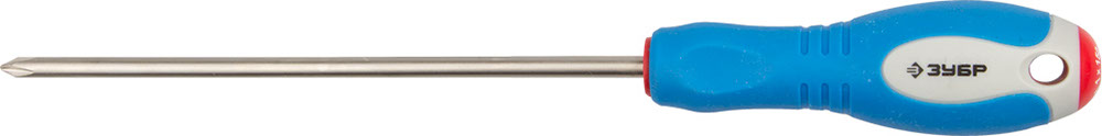 Отвертка ЗУБР "ПРОФИ", Cr-V сталь, трехкомпонентная рукоятка, цветовая индикация типа шлица, PH №1, 150мм, 25252-1-150_z01