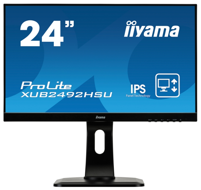 Монитор Iiyama 23.8" XUB2492HSU-B1 черный IPS LED 5ms 16:9 HDMI M/M матовая HAS Pivot 250cd 178гр/178гр 1920x1080 D-Sub DisplayPort FHD USB 5.4кг