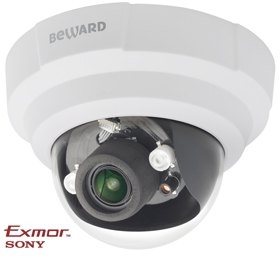 Купольная IP камера Beward B1510DR, 1.3 Мп, 1/3'' КМОП SONY Exmor, 0.008 лк (день)/0.002 лк (ночь), 