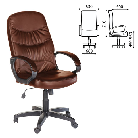Кресло офисное Chairman "Канц", экокожа, коричневое