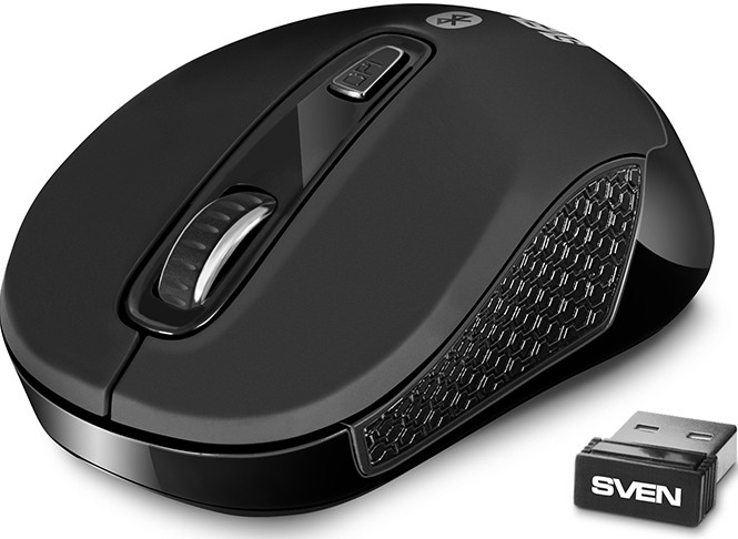 Беспроводная мышь SVEN RX-575SW чёрная (бесш. кл., Bluetooth, 2,4 GHz, 3+1кл. 800-1600DPI, бли