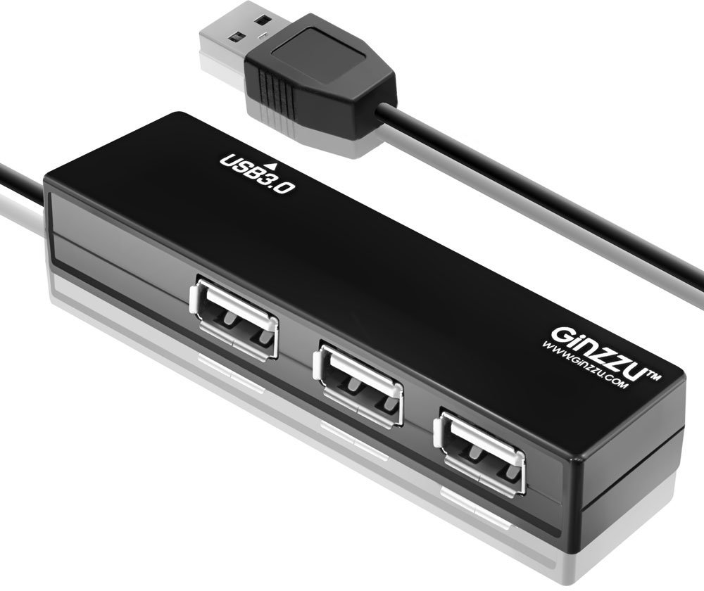 Концентратор,Ginzzu GR-334UB, ( 1порт USB 3.0/3 портаUSB  2.0)