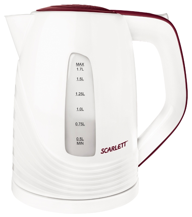 Чайник электрический Scarlett SC-EK18P36 1.7л. 2200Вт белый/бордовый (корпус: пластик)