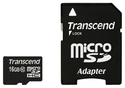 Память Micro Secure Digital Card ,16 GB, (MicroSD) class 10,Transcend