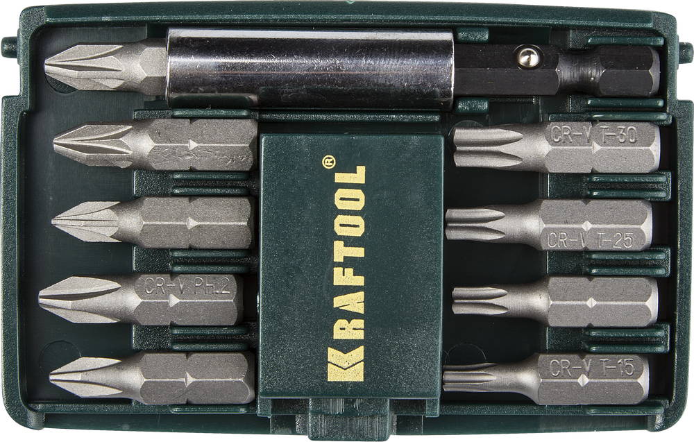 Набор бит, с магнитным адаптером 10 предметов (26130-H10)