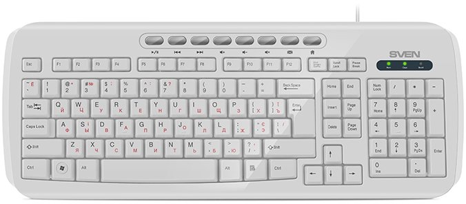 Клавиатура SVEN KB-C3050 белая (112 кл.), SV-017231