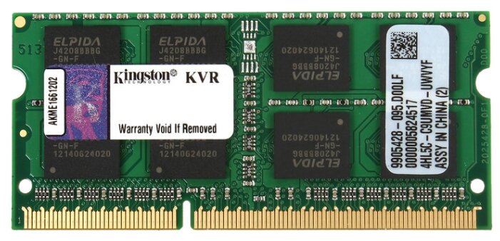 Память оперативная для ноутбука Kingston SODIMM 2GB 1600MHz DDR3 Non-ECC CL11 SR X16, KVR16S11S6/2