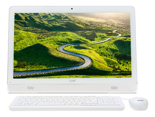 Моноблок Acer Aspire Z1-612 19.5" HD+ Cel J3060 (1.6)/4Gb/500Gb 5.4k/HDG/DVDRW/CR/Free DOS/GbitEth/WiFi/BT/клавиатура/мышь/Cam/белый 1600x900