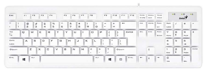 Клавиатура Genius SlimStar 130 White, интерфейс USB, цвет белый