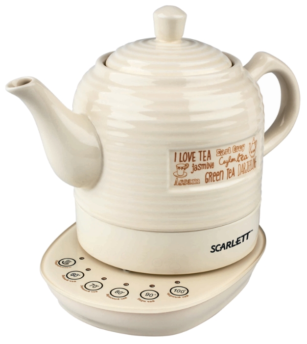 Чайник электрический Scarlett SC-EK24C02 1.3л. 1850Вт бежевый (корпус: керамика)