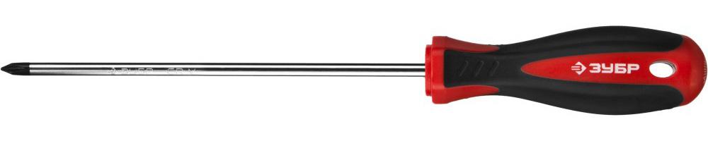 Отвертка ЗУБР "МАСТЕР", Cr-v, эргономичная двухкомпонентная рукоятка, PH1x150мм, 25062-1-150_z02