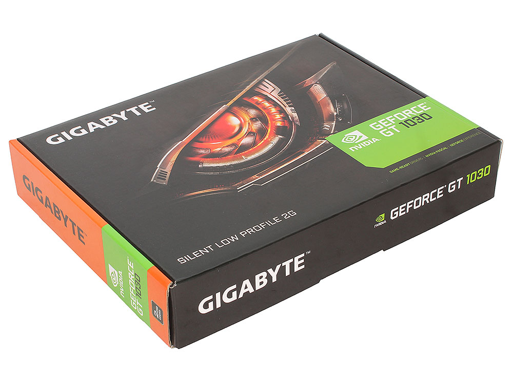 Видеокарта VGA Gigabyte NVidia GeForce GT 1030, 2Gb GDDR5/64-bit, DVI-Dx1, HDMI2.0bx1, LP, 2-slot cooler, Retail, GV-N1030SL-2GL
