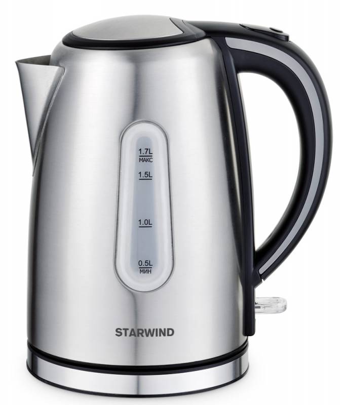 Чайник электрический Starwind SKS5540 1.7л. 2200Вт серебристый матовый (корпус: нержавеющая сталь)