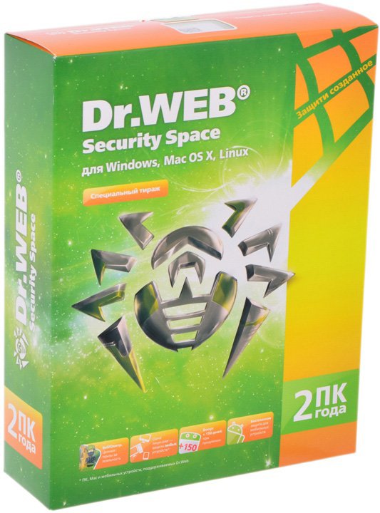 Софт,Антивирус Dr. Web Security Space, (подписка на 24 мес.,лицензия на 2 ПК), BHW-B-24M-2-A3