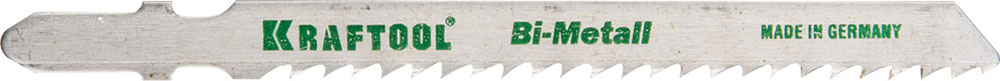 Полотна KRAFTOOL для эл/лобзика, Bi-Metall, по мягкому металлу (3-15мм), EU-хвост., шаг 3мм, 75мм, 2шт, 159556-3