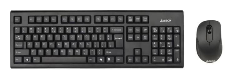 Клавиатура + мышь A4Tech 7100N (черный USB беспроводная)