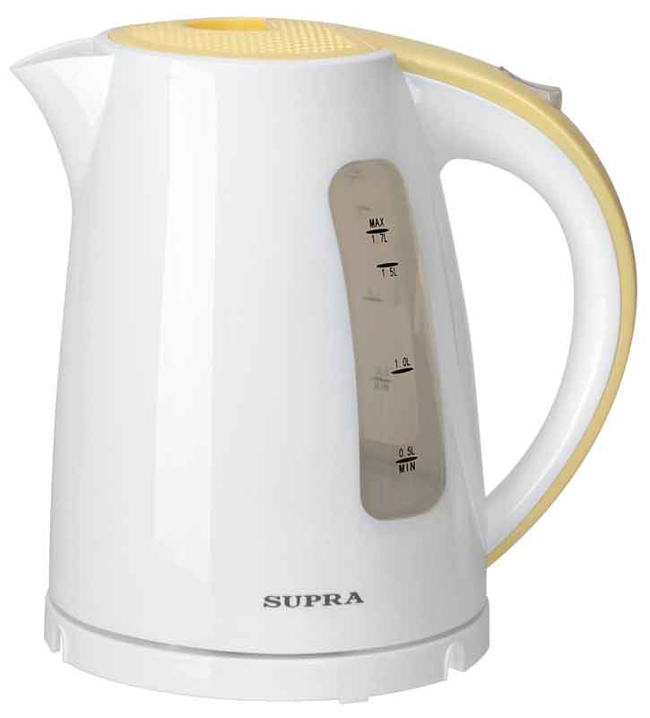 Чайник электрический Supra KES-1726 1.7л. 2200Вт белый/желтый (корпус: пластик)