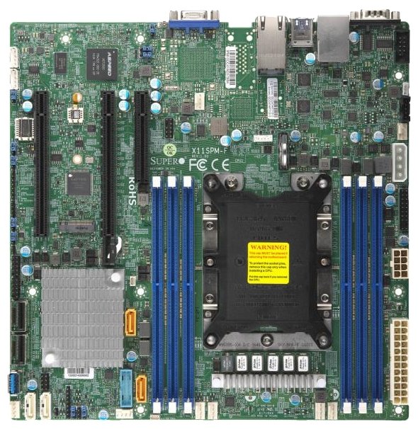 Материнская плата Supermicro Motherboard 1xCPU X11SPM-F Xeon Scalable TDP 165W/ 6xDIMM/ 12xSATA/ C621 RAID 0/1/5/10/ 2xGE/ 2xPCIex16, 1xPCIex8/ M.2(mi