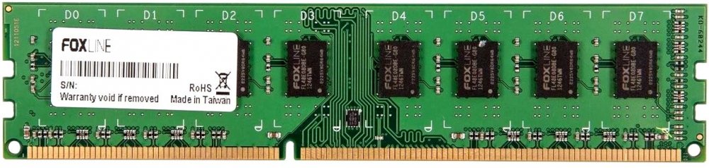 Память DIMM 4 GB,DDR4,PC19200/2400,Foxline, FL2400D4U17-4GSE