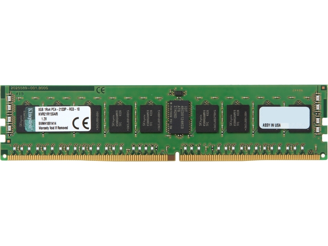 Память DIMM 8GB 2133MHz DDR4 ECC Reg CL15 SR x4 w/TS, Kingston, KVR21R15S4/8