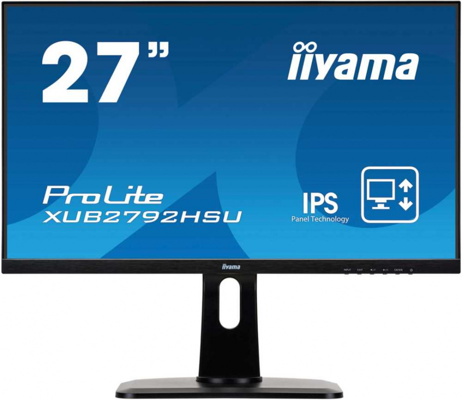Монитор Iiyama 27" ProLite XUB2792HSU-B1 черный IPS LED 4ms 16:9 HDMI M/M матовая HAS Pivot 1000:1 250cd 178гр/178гр 1920x1080 D-Sub DisplayPort FHD U