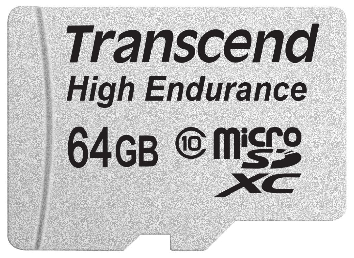 Карта памяти Transcend 64GB microSDXC Card UHS-I Class 10 High Endurance R/W 21/20 MB/s, TS64GUSDXC10V