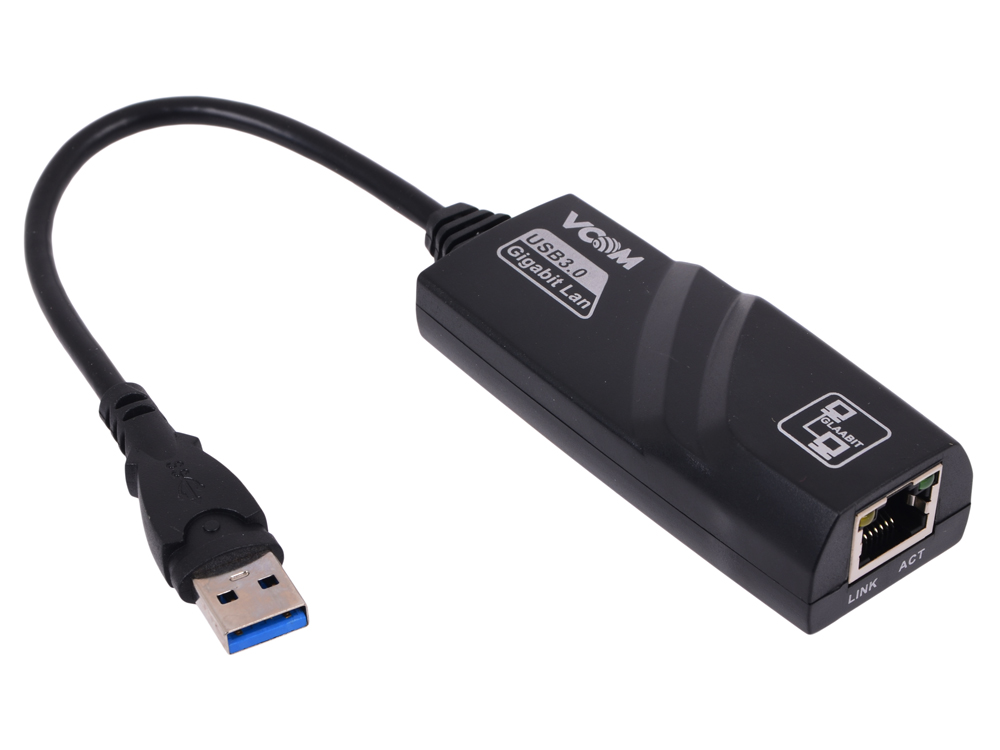 Сетевая карта USB 3.0 Ethernet RJ-45 10/100/1000 Mbps VCOM DU312