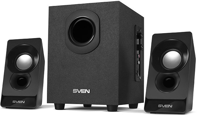 Колонки SVEN MS-85, чёрный, акустическая система 2.1, USB, мощность(RMS): 5 Вт + 2x2.5 Вт, SV-016807