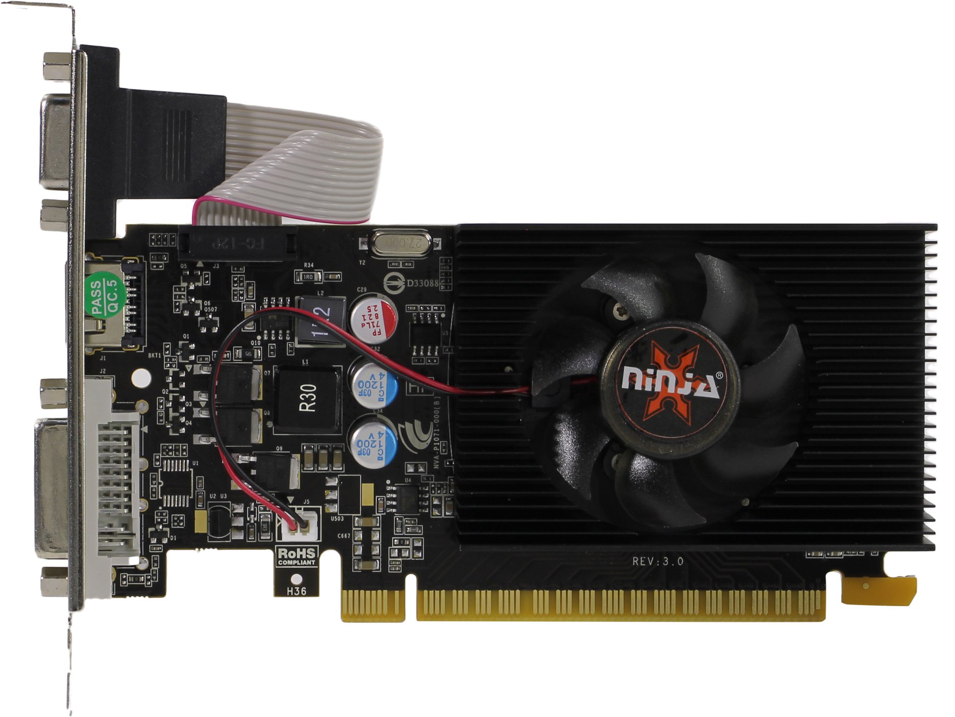 Видеокарта,Sinotex,PCIe-16x,1 GB,DDR3,GeForce Ninja GT220, DVI+HDMI+VGA, NH22NP013F