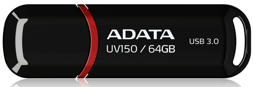 Флеш накопитель 64GB A-DATA UV150, USB 3.0, Черный, 64Gb,  USB 3.0