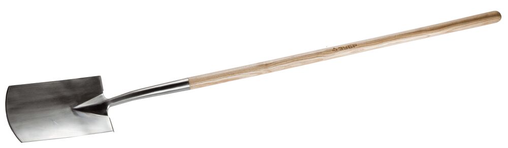 Лопата ЗУБР "ЭКСПЕРТ" штыковая прямоугольная из нержавеющей стали, деревянный черенок из ясеня, 290х180х1470мм, 4-39415