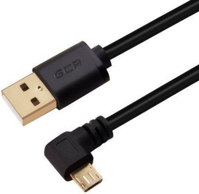 Кабель Greenconnect 1.0m USB 2.0, AM/microB 5pin угловой, черный, 28/28 AWG, экран, армированный, морозостойкий,GCR-UA8AMCB6-BB2S-1.0m