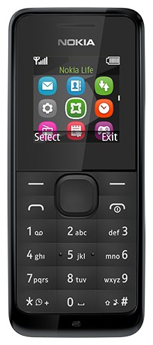 Телефон сотовый,Nokia 105, black, A00028356