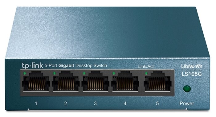 Коммутатор TP-Link LS105G, 5 ports Giga Unmanagement switch, 5 10/100/1000Mbps RJ-45 ports, metal shell, desktop and wall mountable, plug and play, su